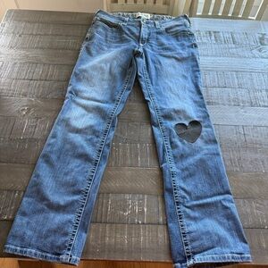 Ariat Women's R.E.A.L. Straight Leg Jean With Heart Patchwork Size 32 R Western